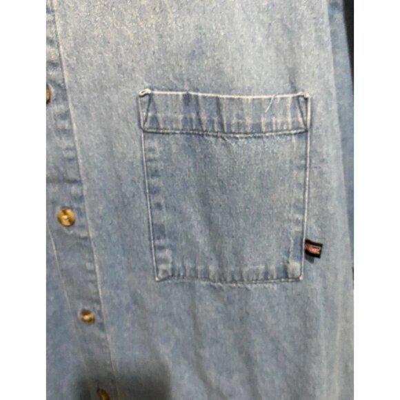 Dickies Short Sleeve Workwear Shirt Men's Size 3XL Faded Blue Denim Button-up - Picture 9 of 11
